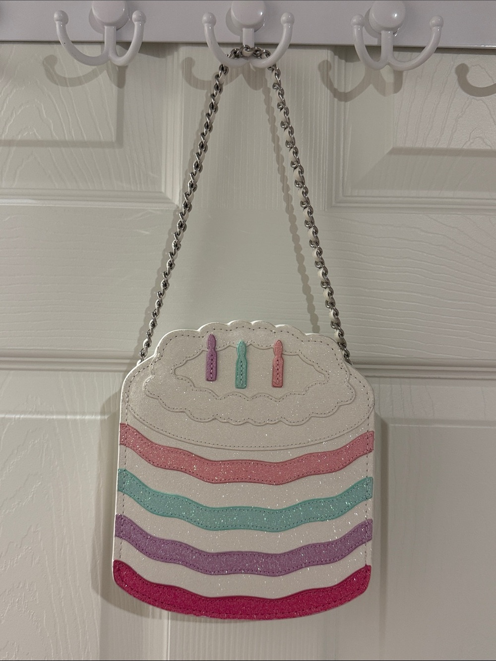 Janie & Jack x Milk White Pastel Layered Cake Crossbody Bag with Chain Strap